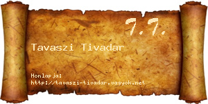 Tavaszi Tivadar névjegykártya