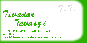 tivadar tavaszi business card